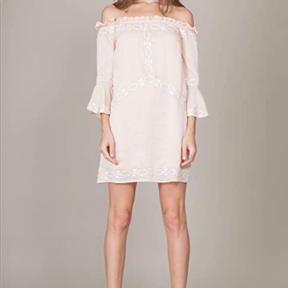 Foxiedox Off the Shoulder Embroidered Dress
